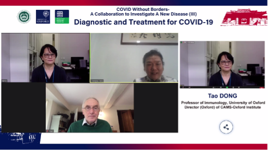 Screenshot of the online seminar COVID Without Borders- A collaboration to Investigate A New Disease III – Vaccine Research and Development